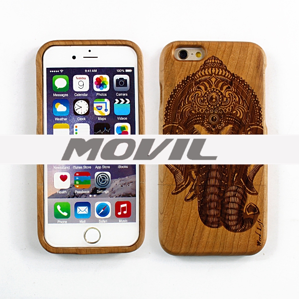 NP-2385 Funda de auténtica madera de bambú para iPhone 6-2